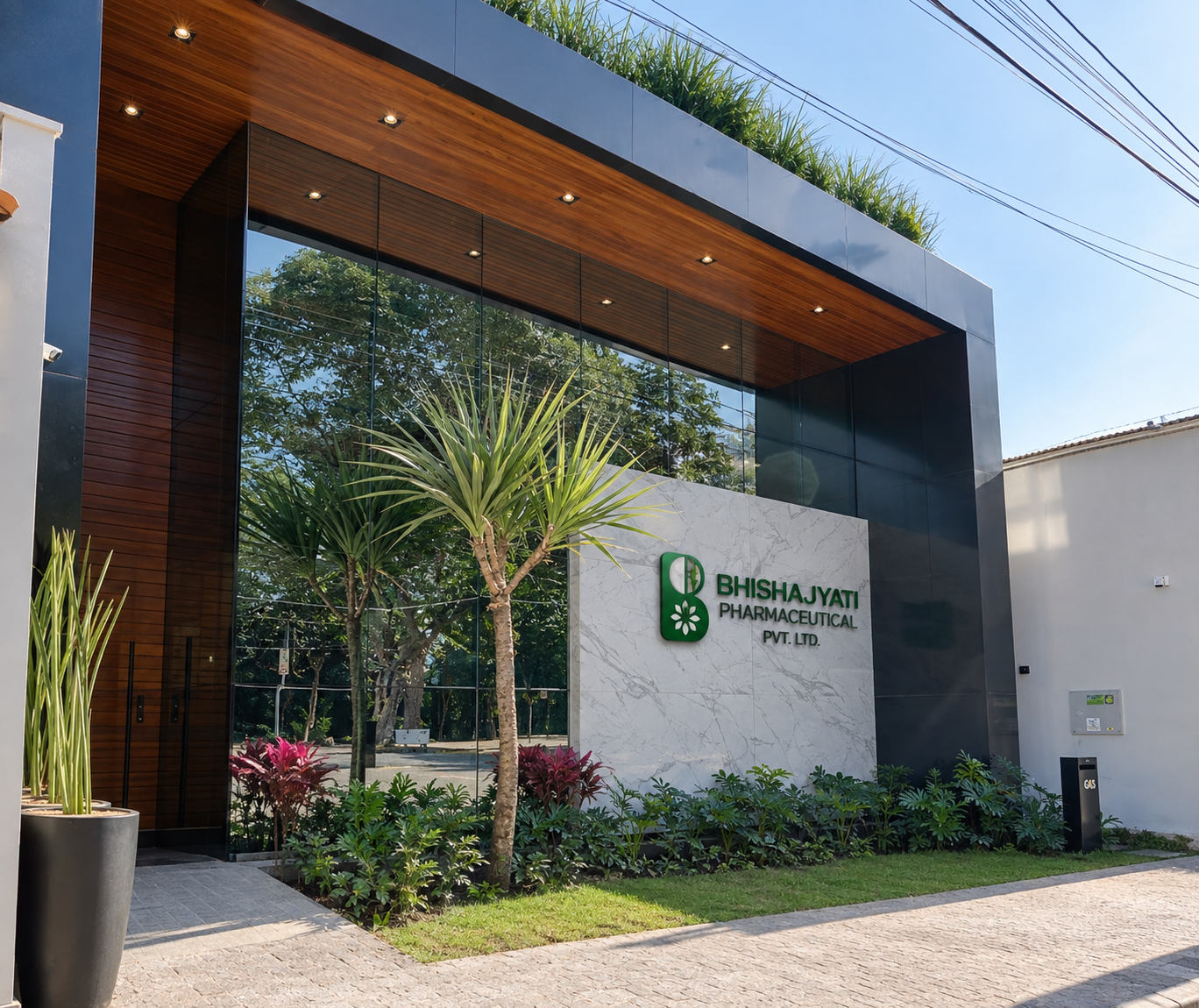 Bhishajyati Pharmaceutical Pvt. Ltd. company building entrance
